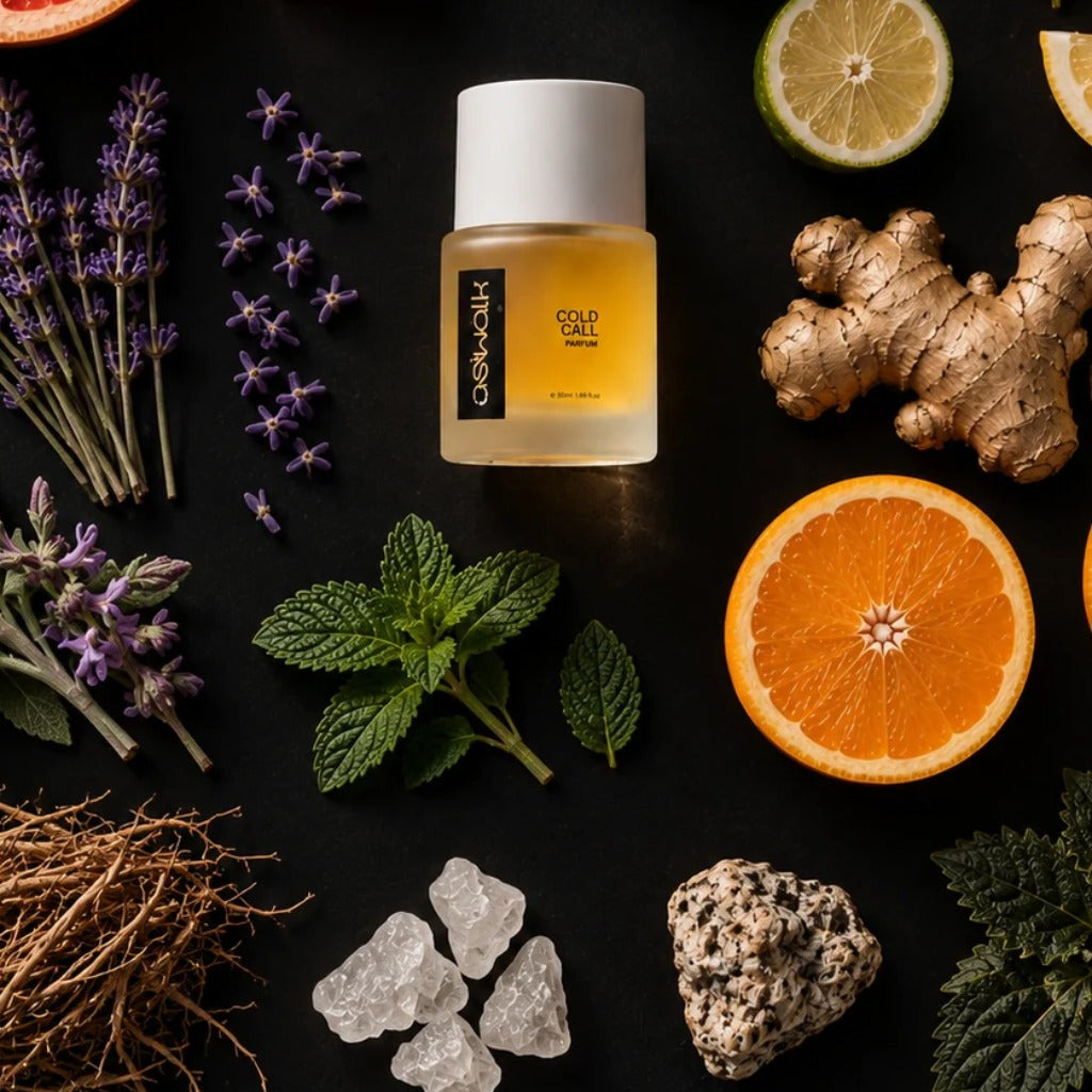 Cold Call parfum with citrus, ginger and herbs