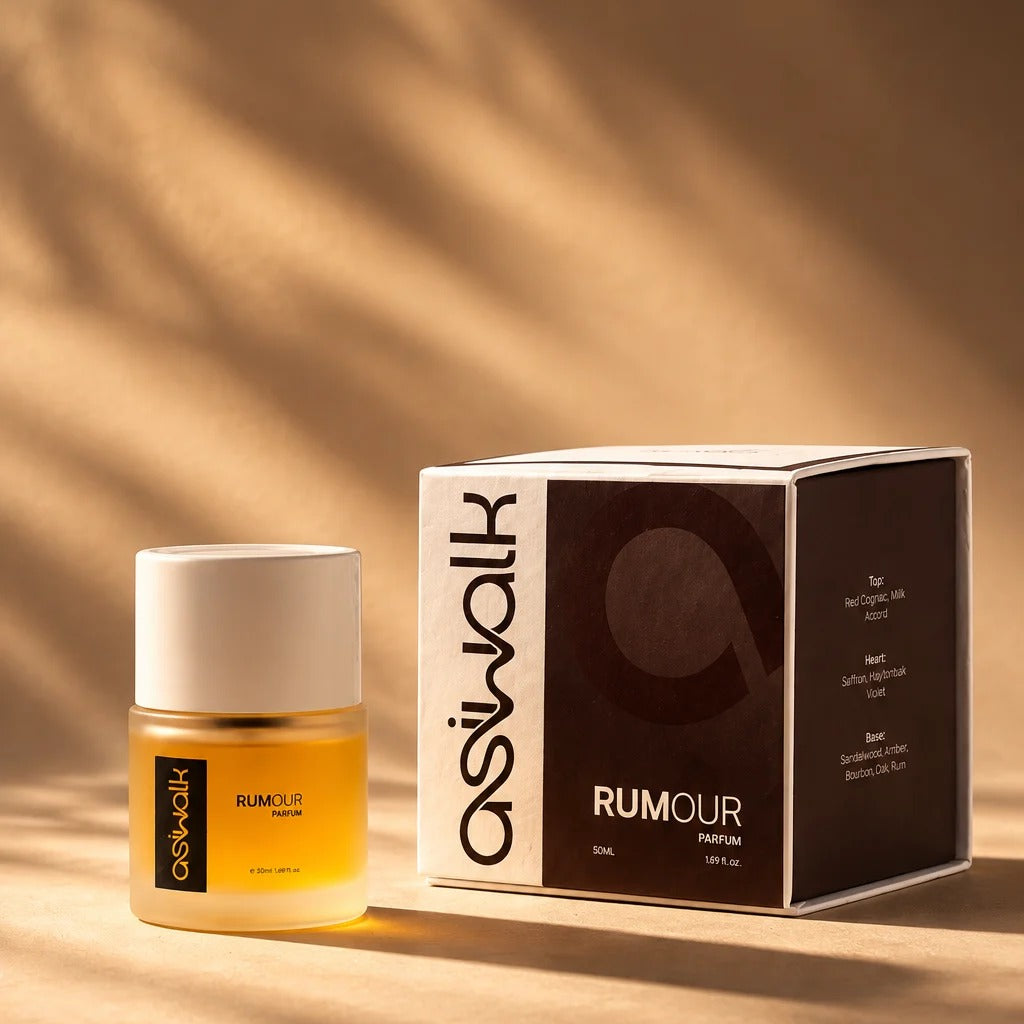 Rumour 50ml parfum bottle beside its box